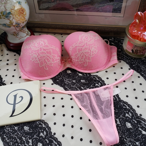 Victoria's Secret Incredible Bra Size 36D + Fishnet Thong Panty M Bundle NWT - Picture 11 of 16